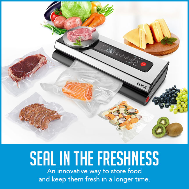 food being sealed with caption "seal in the freshness"