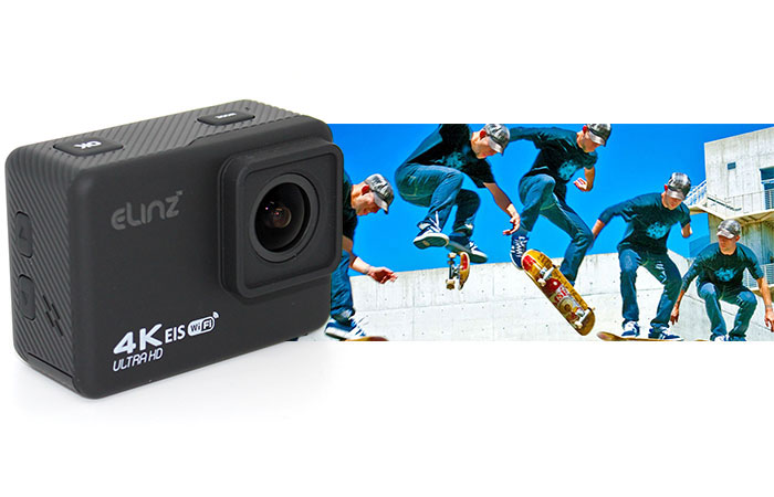 Elinz 4k60fps Uhd Sports Action Camera Eis 170° Waterproof Wifi Remote