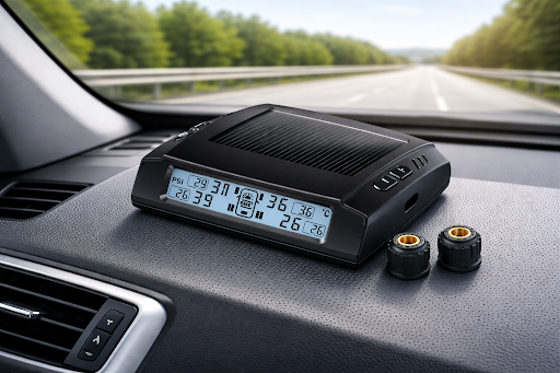 solar tyre pressure monitoring system