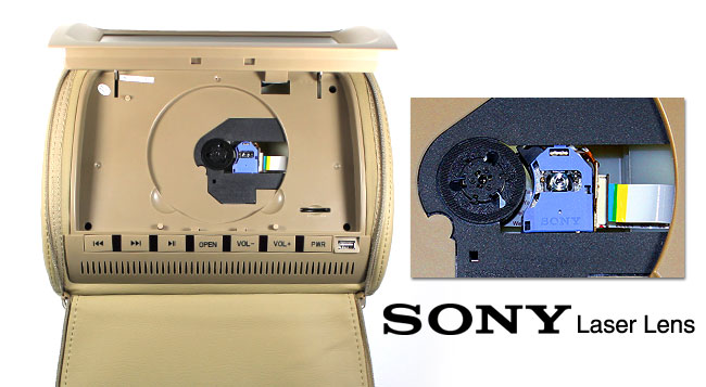 sony lens headrest dvd player for car