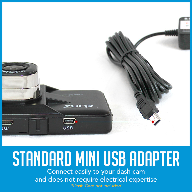 standard mini usb adapter Hard Wire Kit Cable Charger for Car Dash Cam