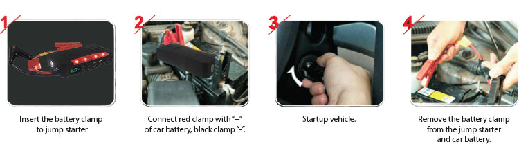 instructions on how to use car battery charger jump starter