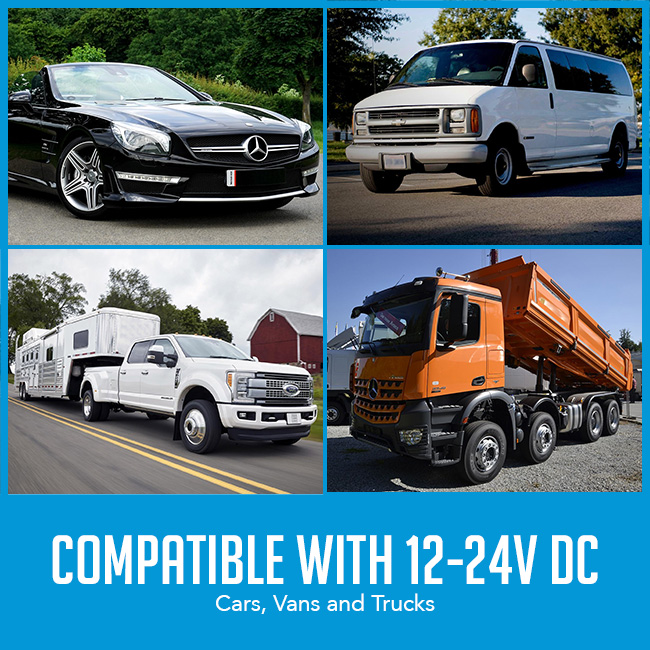 trucks and cars with caption compatible for 12-24V DC