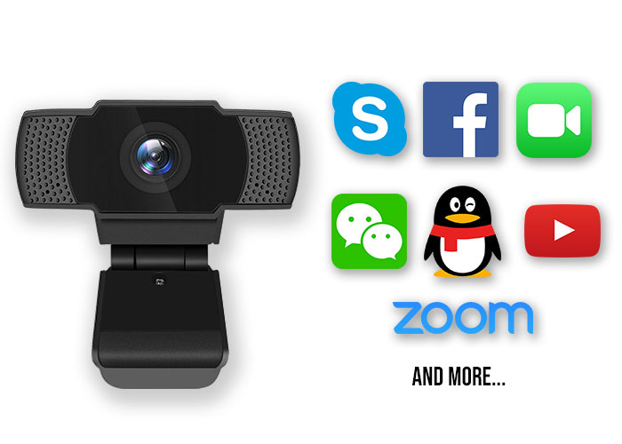 Support Skype, Youtube, Facebook, Facetime, Zoom, WeChat, QQ