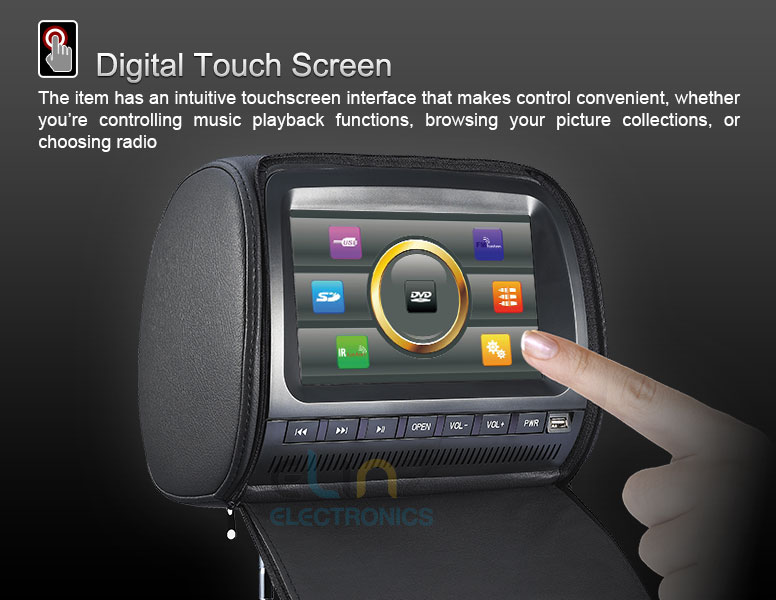 headrest car dvd player touch screen