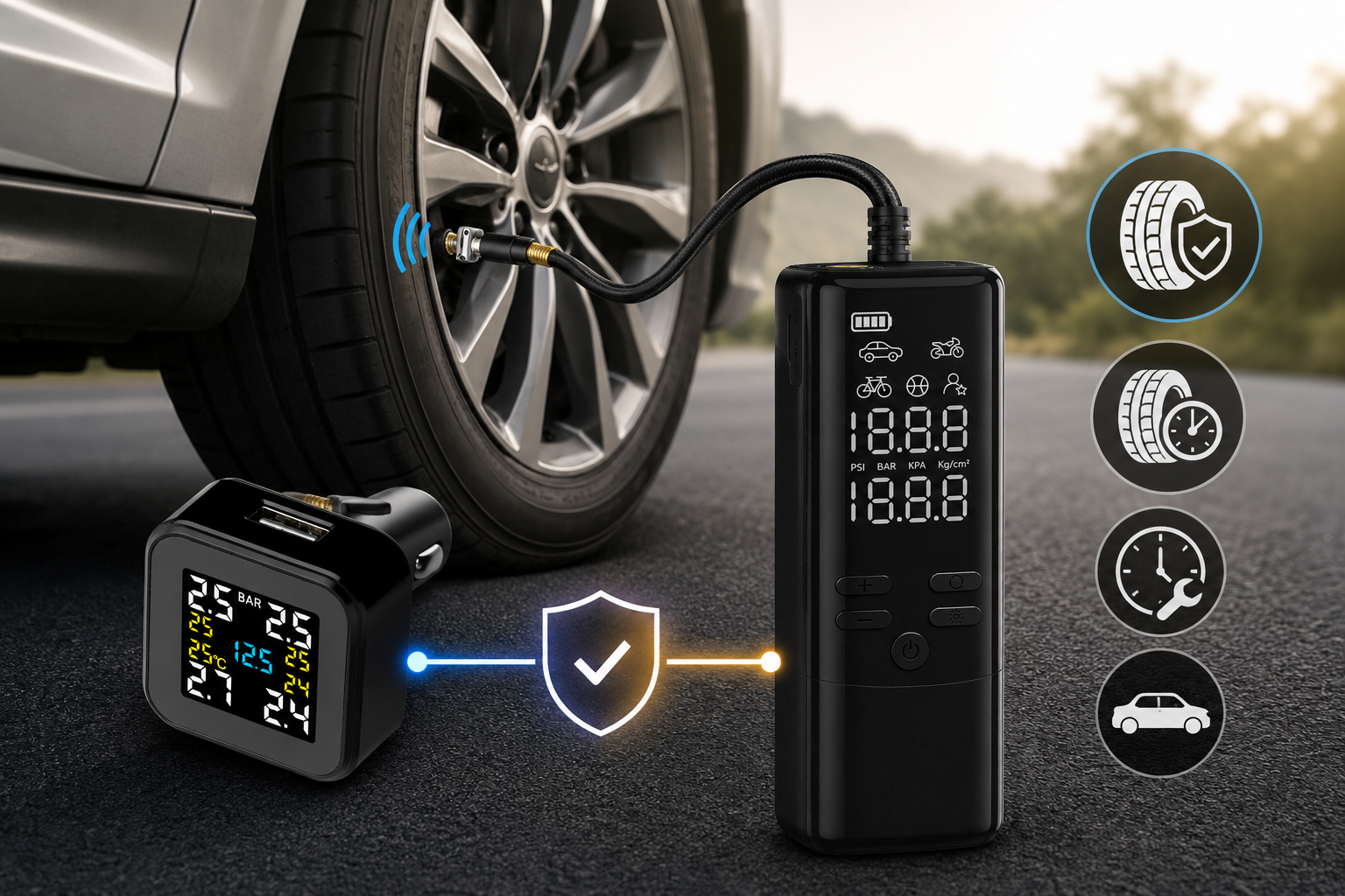 tyre inflator and tpms