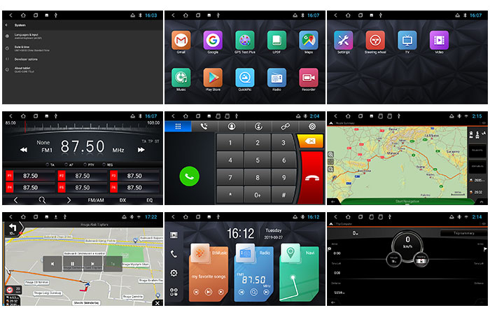 Ui interface of Android In Dash car dvd player