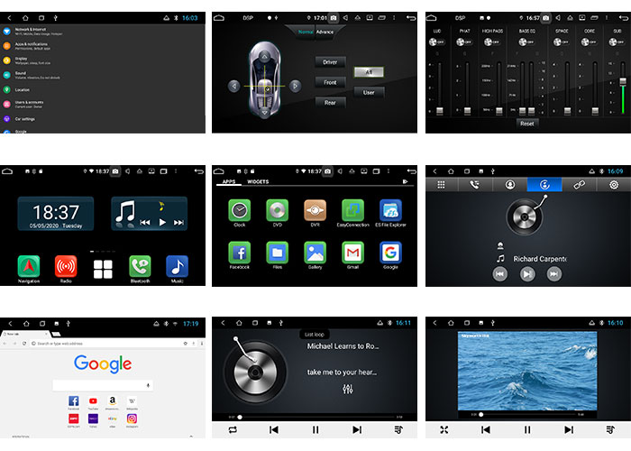 Ui interface of Android In Dash car dvd player