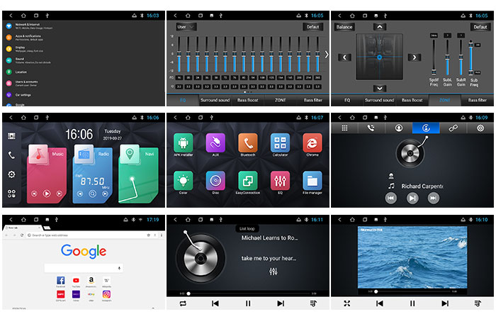 Ui interface of Android In Dash car dvd player