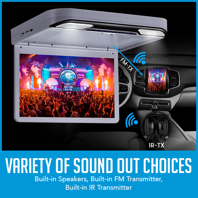 roof mount flip down car dvd player