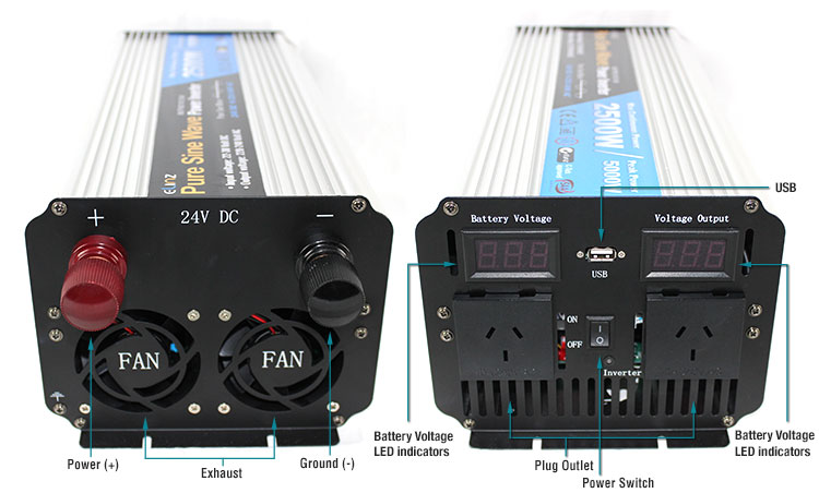 2500w inverters label