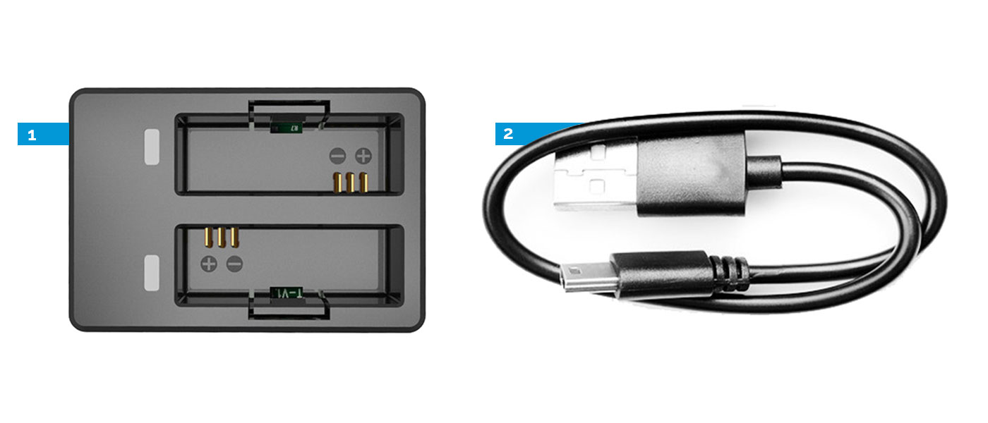 Dual-Slot Battery Charger for SJCAM Action Camera SJ10 Series, accessories