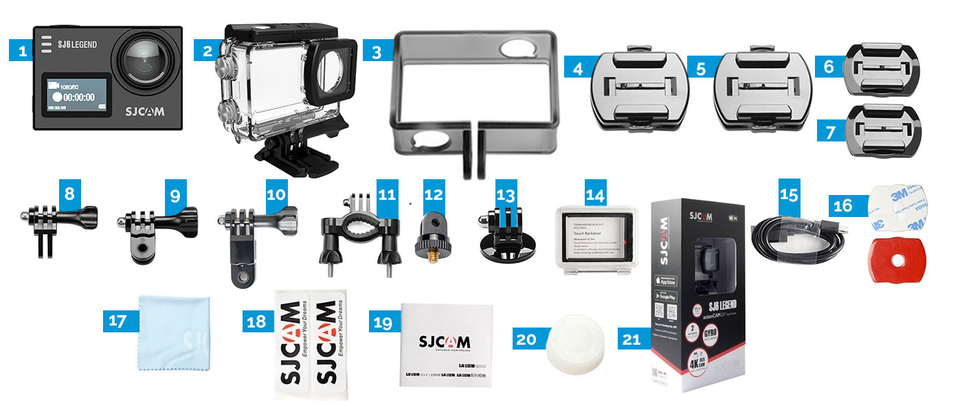SJCAM SJ6 Action Camera, Accessories