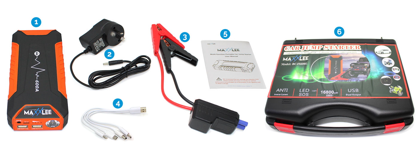 600A Battery Charger Jump Starter Package