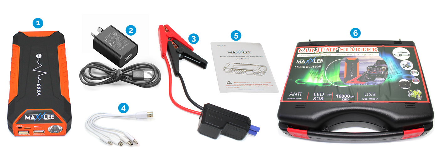 600A Battery Charger Jump Starter Package