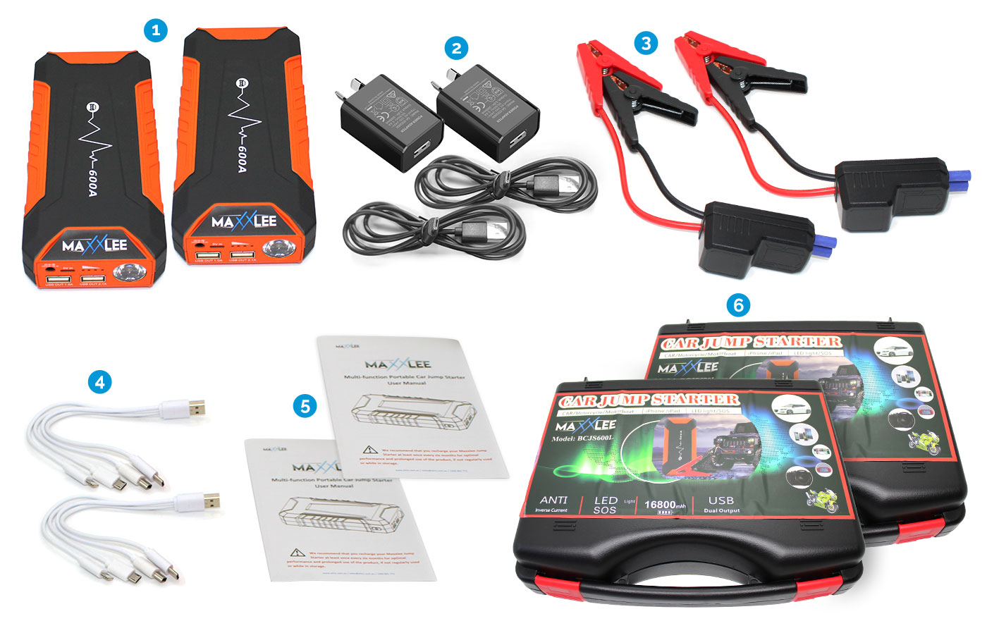 600A Battery Charger Jump Starter Package