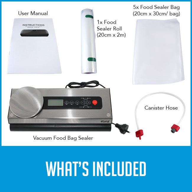 food vacuum sealer with canister hose, bag rolls