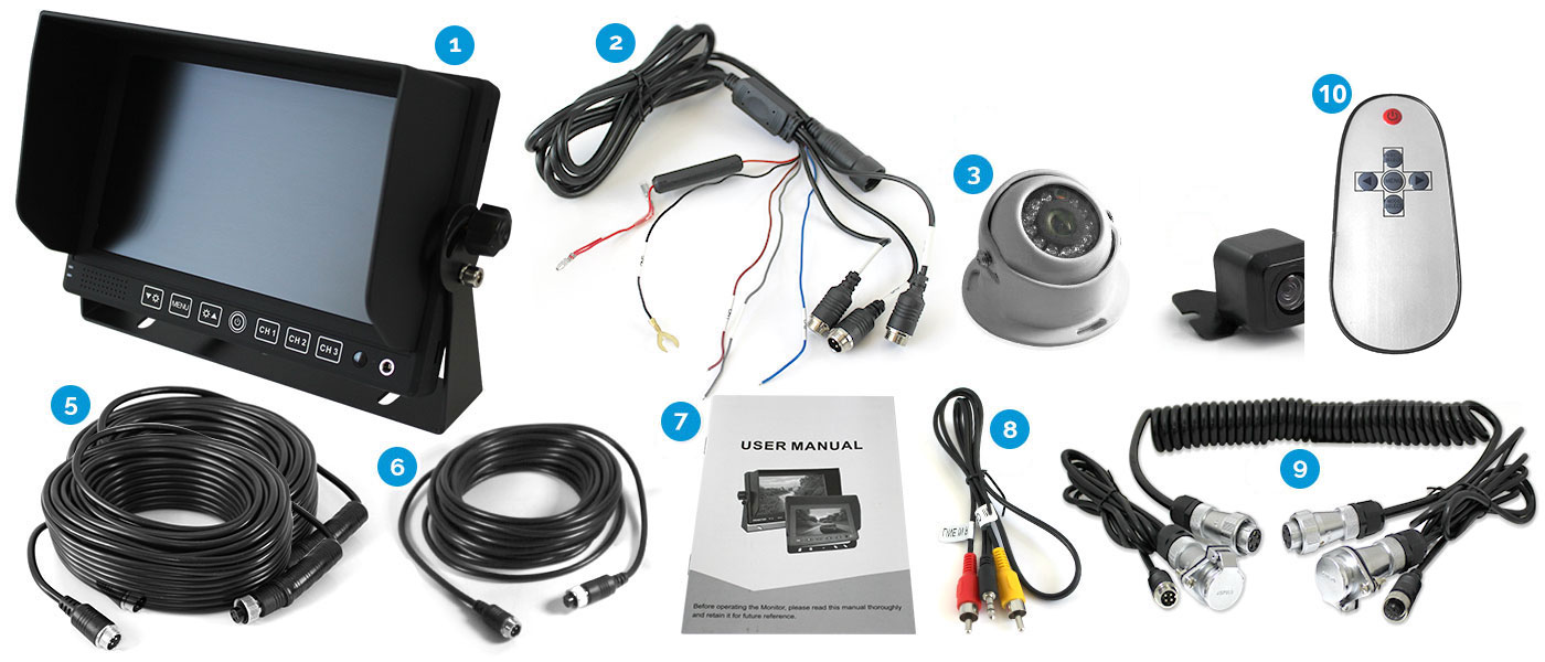 Monitor, Cmos Camera, CCD Camera, Trailer Cable
