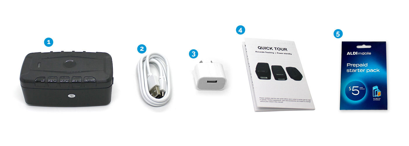 4G LTE GPS Tracker, USB cable and user Manual