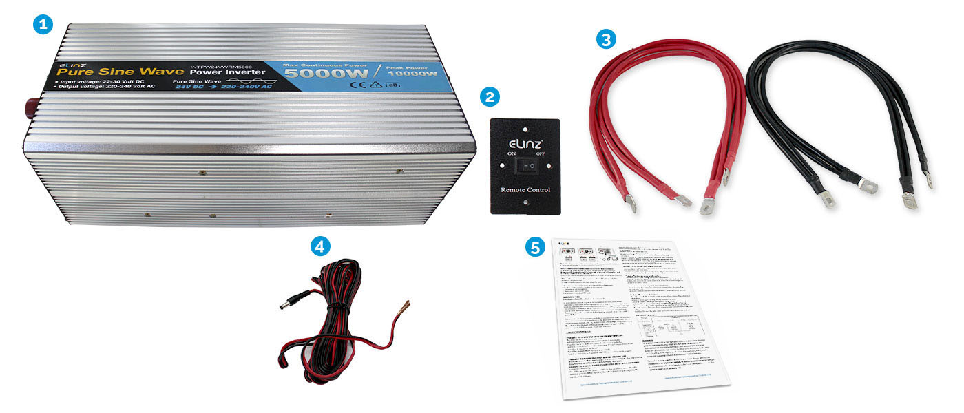 5000W Pure Sine Wave Inverter with Remote