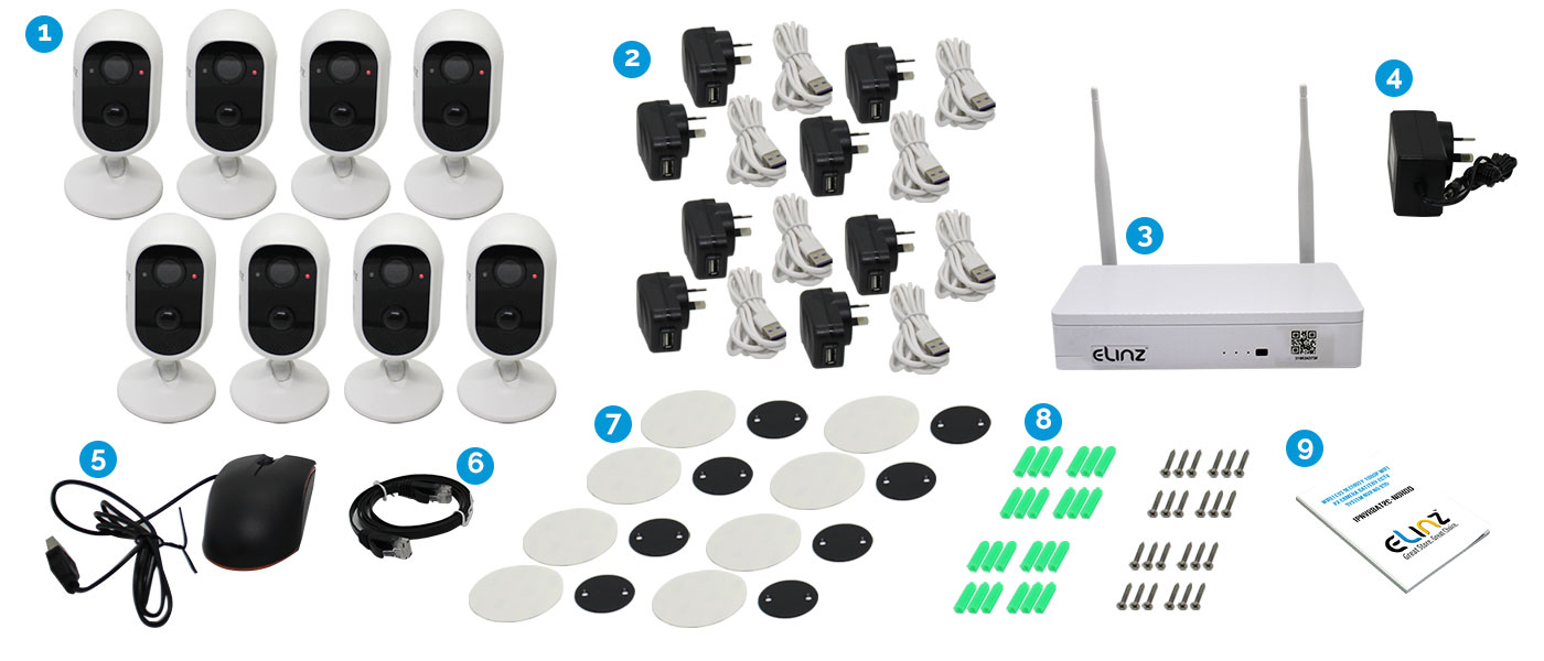 8x Security Camera,  NVR System and Accessories