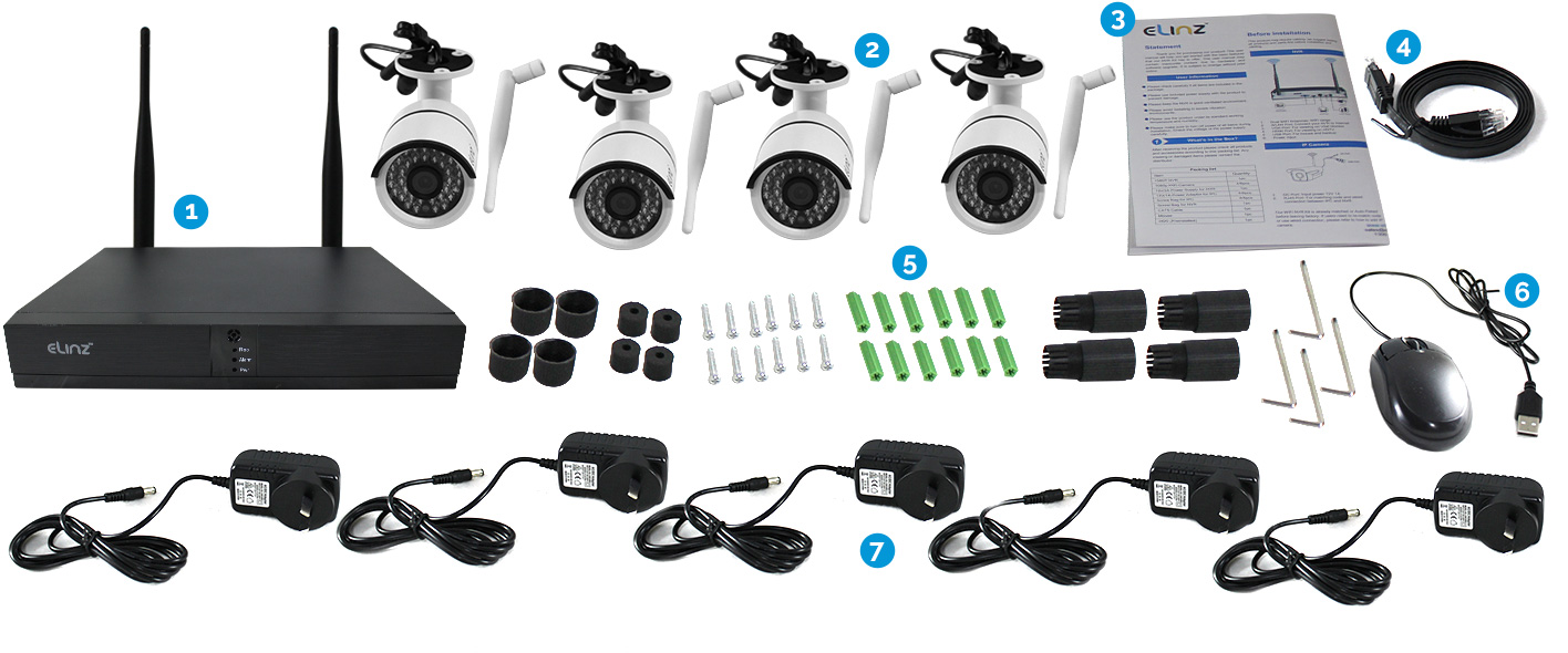 8CH CCTV Wireless Security IP WiFi Camera 1080P