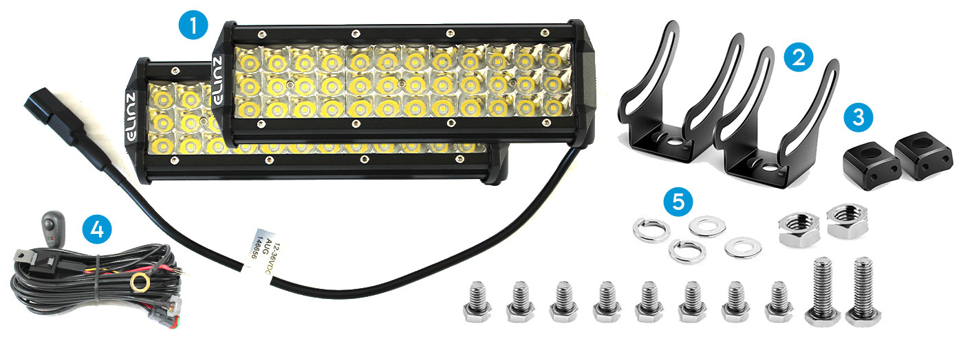 10" 3 Rows LED Light Bar with Mounting Bracket