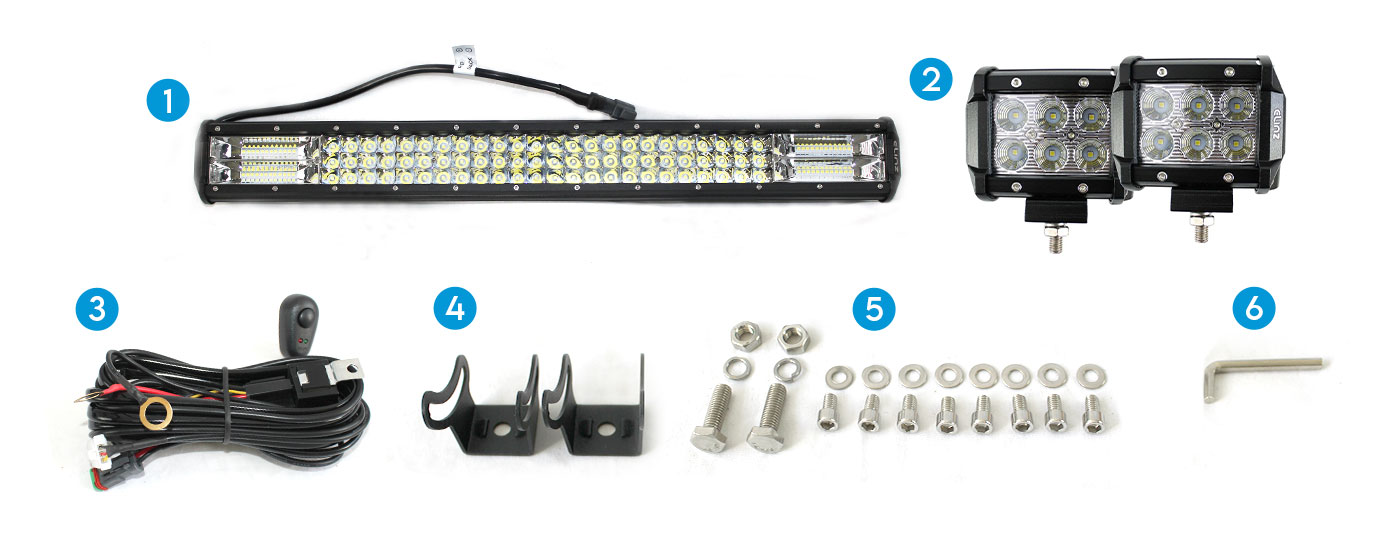 26 Inch LED Light Bar, 4 inch CREE Worklight and accessories