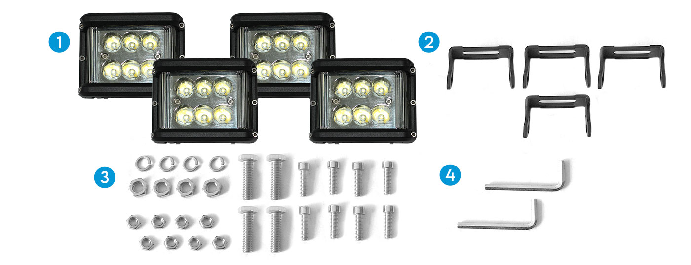 60” CREE LED Work Light and accessories