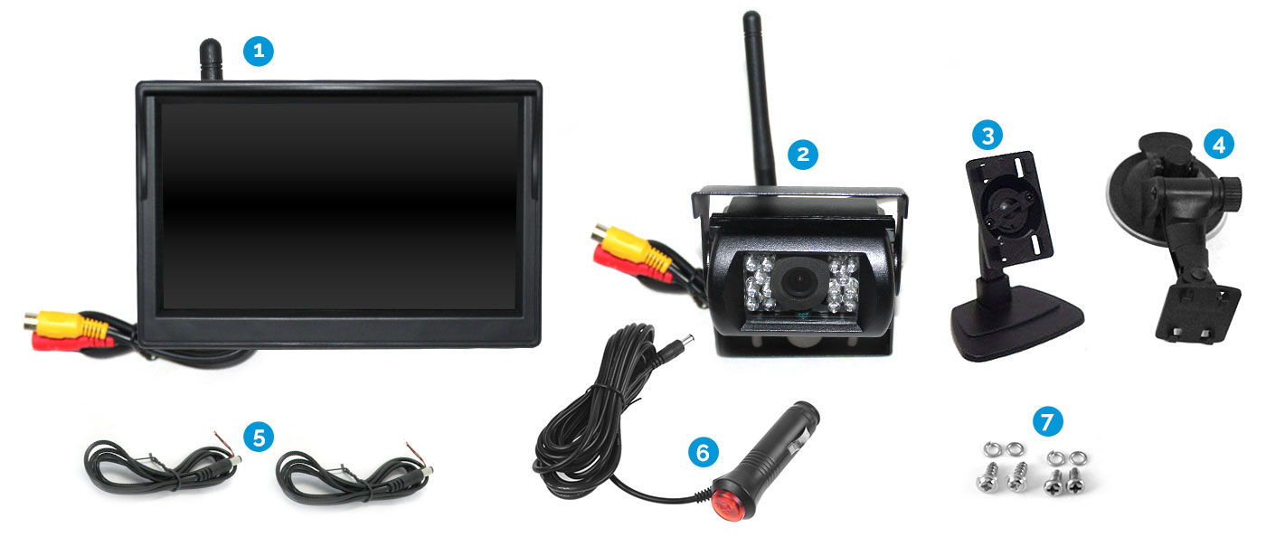 7 inch Clip-on Rearview Mirror Monitor Reversing Camera