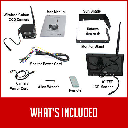 Digital Wireless 9 inch Monitor Reversing Camera 2 Channels Package