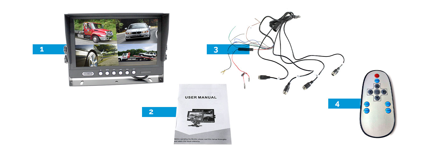 9 inches Splitscreen Monitor whats included