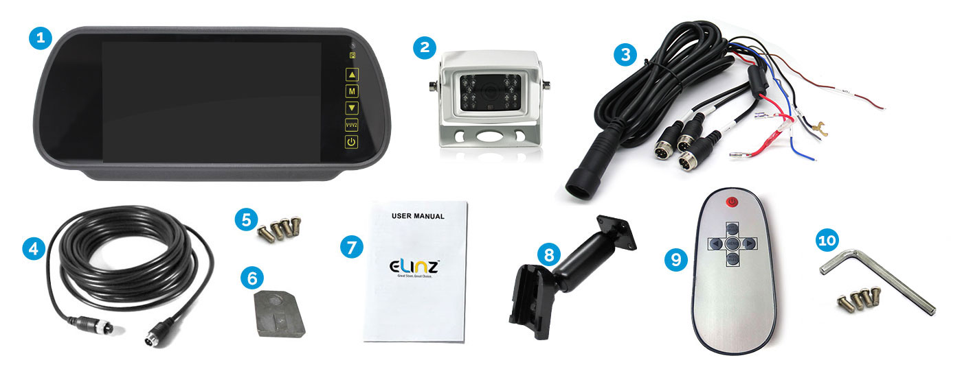 Rearview Mirror Monitor with adjustable bracket