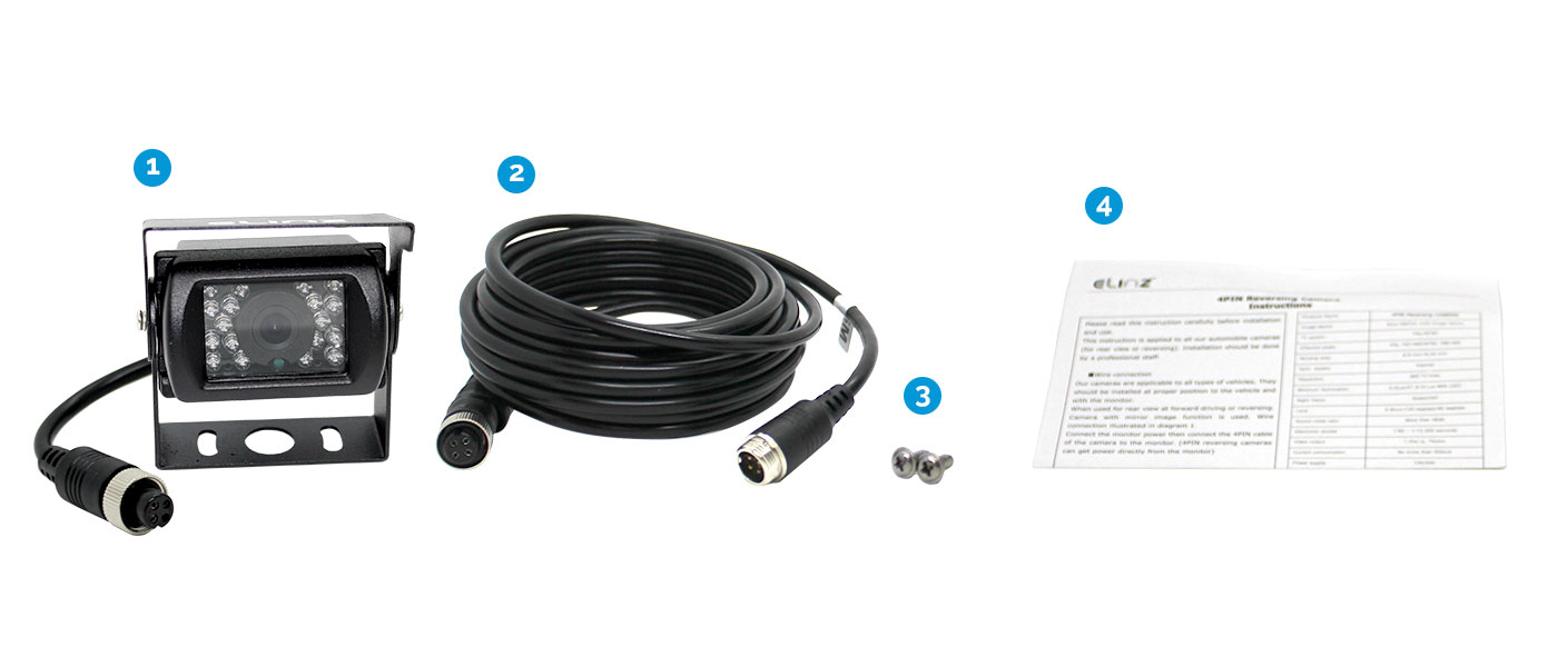 AHD Reversing Camera Forward View, 4 PIN Cable optional