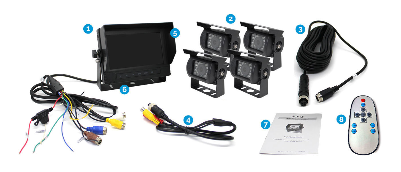 Monitor, reversing camera, 10m cable