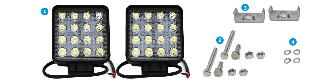 Offroad 2pcs 48W LED Work Light with Mounting Bracket