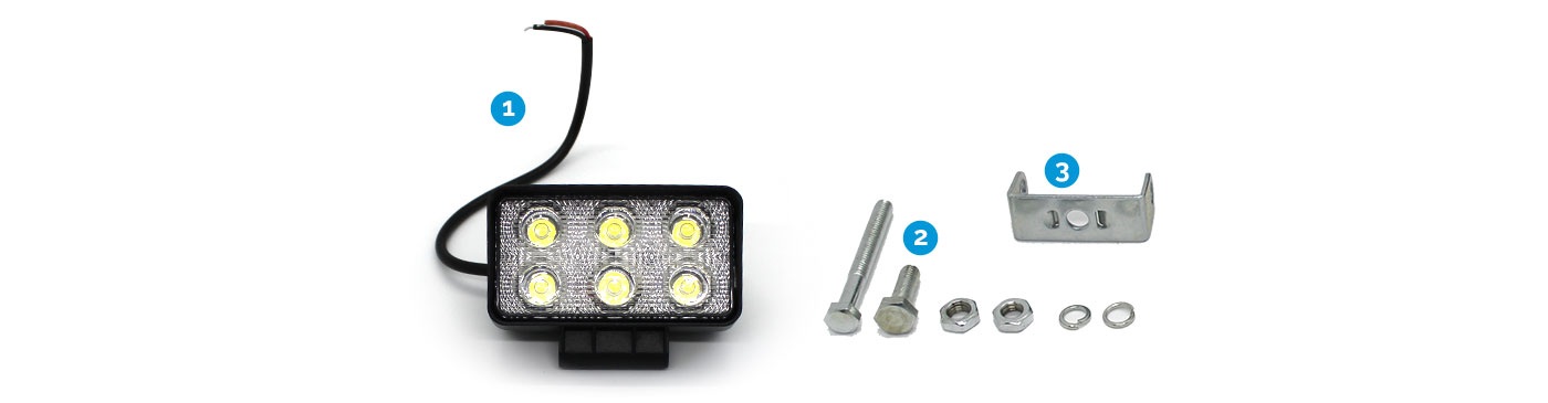 Offroad 18W LED Work Light with Mounting Bracket