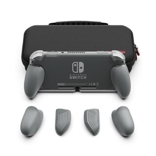 Skull & Co. GripCase Lite Bundle for Nintendo Switch Lite (with MaxCarry Case Lite) - Grey