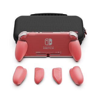 Skull & Co. GripCase Lite Bundle for Nintendo Switch Lite (with MaxCarry Case Lite) - Coral