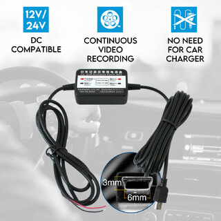 Elinz Hard Wire Kit Cable Charger for Car Dash Cam Parking Power Battery Drain Protected