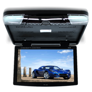 Elinz 15.6" DVD player Roof mount In Car Flip Down Monitor HDMI suit 12V/24V vehicle BLACK
