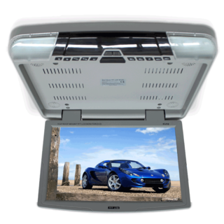 Elinz 15.6" DVD player Roof mount In Car Flip Down Monitor HDMI suit 12V/24V vehicle GREY