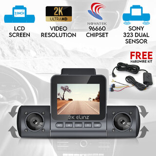 Elinz 2K Dual Dash Cam 170° HD 2" LCD Screen WiFi GPS Uber Taxi Car Video Camera Night Vision