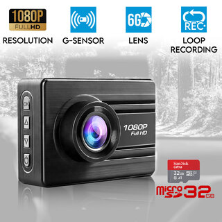 Elinz Entry Level 2" Mini Car Dash Cam DVR Camera Recorder Full HD 1080P Parking Monitor 32GB