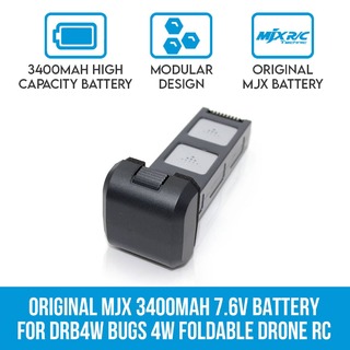 Original MJX 3400mAh 7.6V Battery for DRB4W Bugs 4W Foldable Drone Quadcopter RC