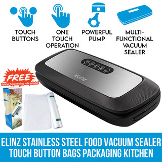 Elinz Stainless Steel Food Vacuum Sealer Packaging Kitchen Saver 4x EXTRA Rolls