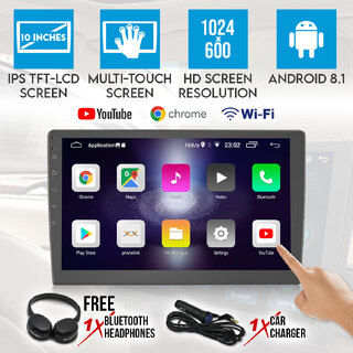 Elinz 10.1" Android Active Car Headrest Monitor 1080P HD WiFi Touch Screen Digital Airplay Miracast No DVD Player