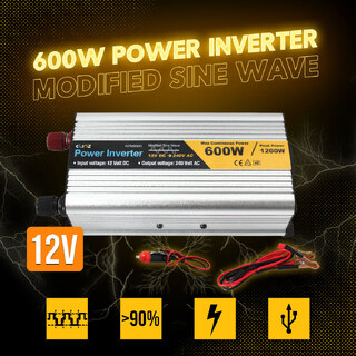 600W / 1200W 12V-240V Power INVERTER Modified Sine Wave Camping Caravan Boat