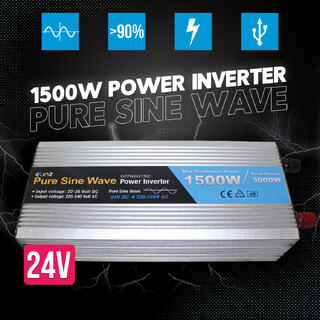 Elinz Pure Sine Wave Power Inverter 1500w/3000w 24v - 240v AUS plug Truck Car Caravan