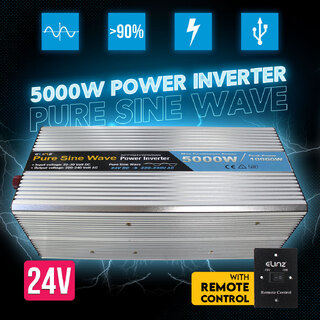 Elinz Pure Sine Wave Power Inverter 5000W/10000W 24V-240V AUS Plug Remote Control